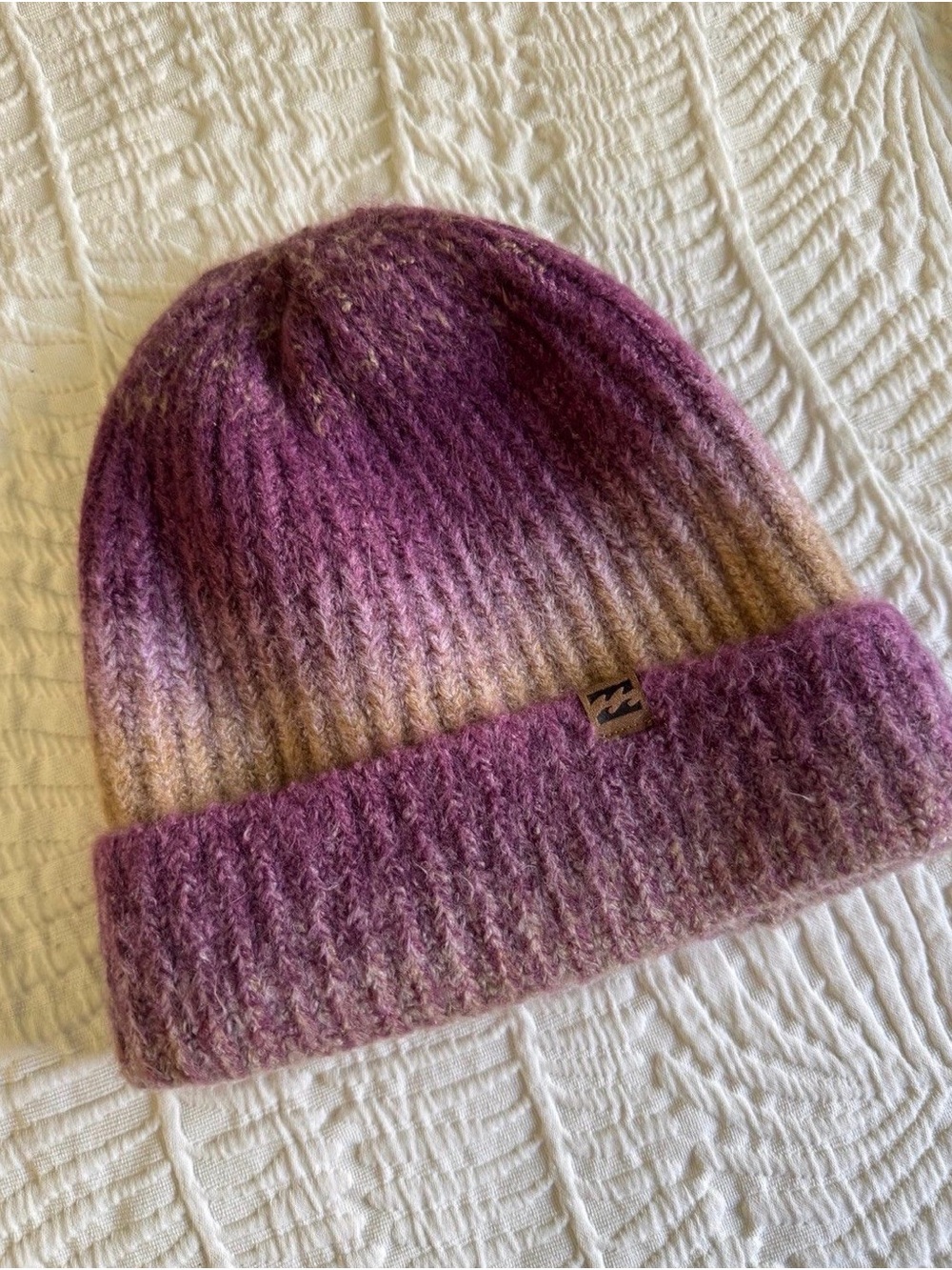 Billabong Purple and Tan Ombre Knit Beanie